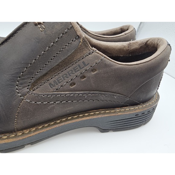 Merrell Jungle Moc Leather Slip On Shoes Mens 7 Espresso Comfort Casual J84987 main image 4